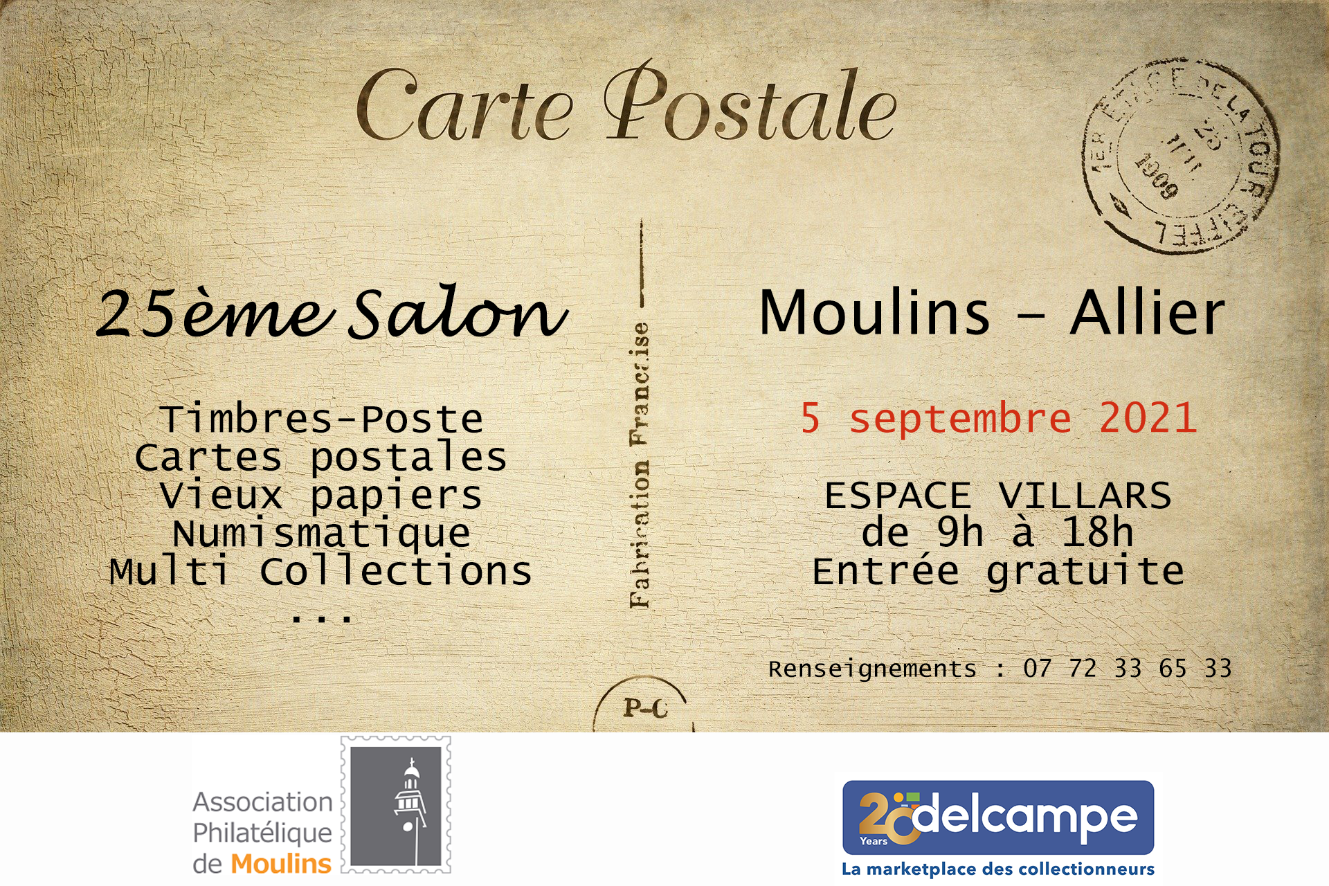 Salon du timbre, de la carte postale et des vieux papiers 2021